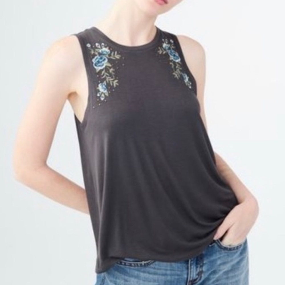 Aeropostale Floral Embroidered Tank
